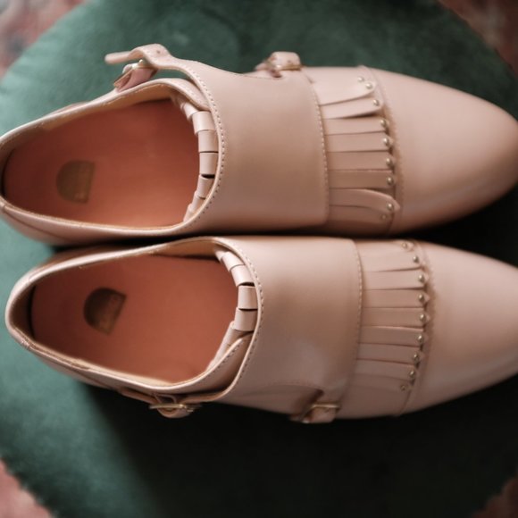 Bared Footwear Rooster Pink Flat Double Monk Oxfords - Picture 2 of 4